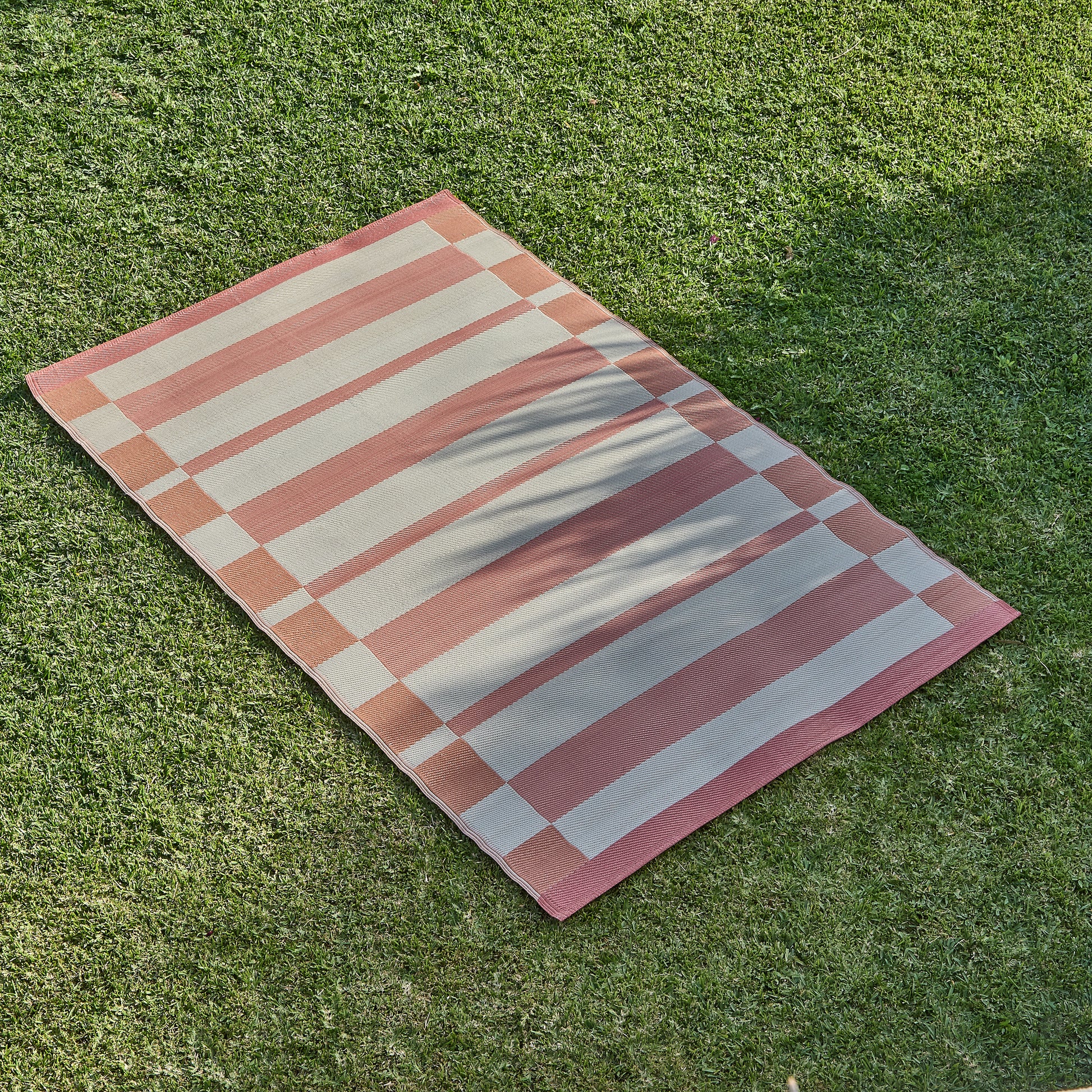 Hemsby 200x290cm Outdoor Rug - Paprika Stripe - LAURA jAMES 