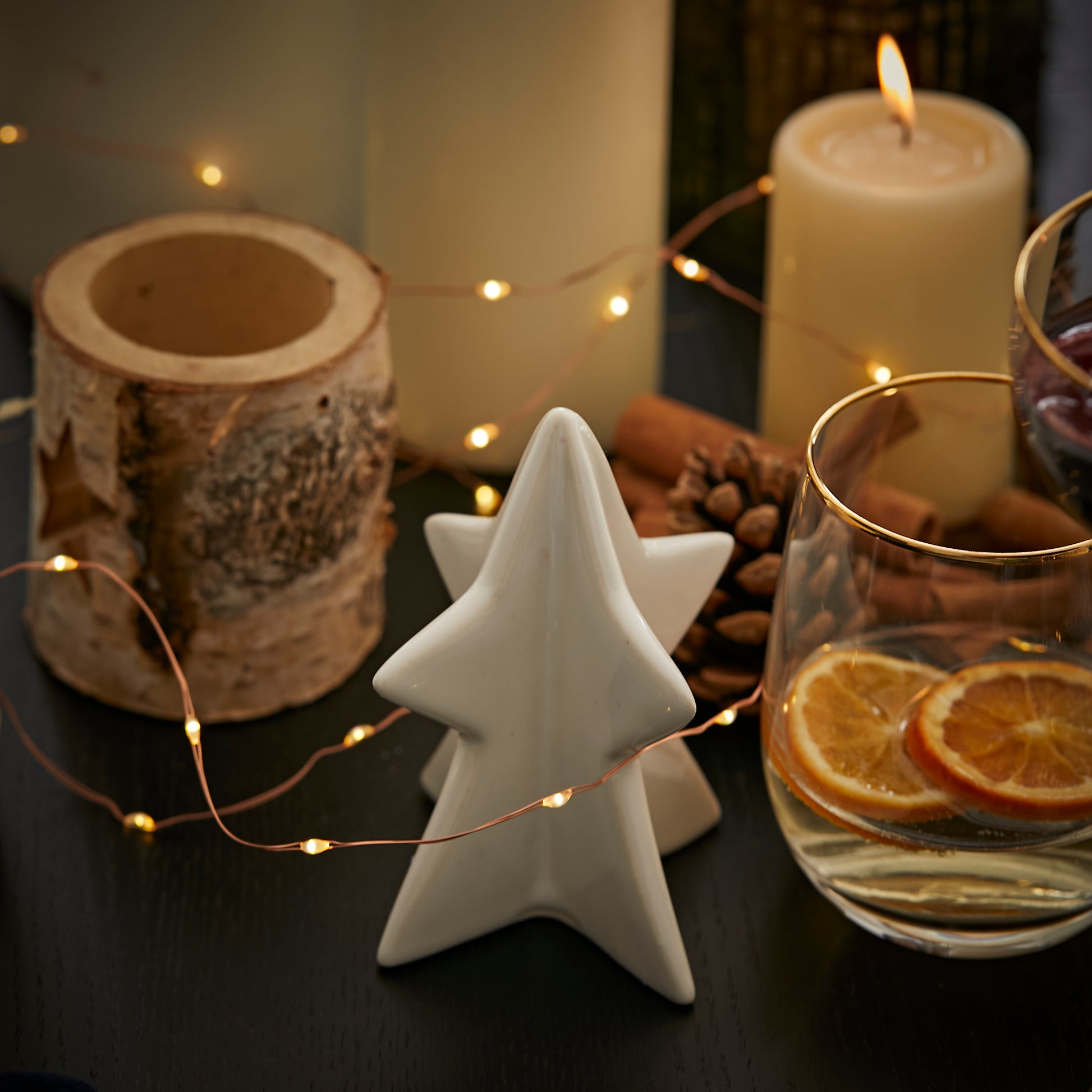 Ulven Ceramic Star Tea Light - Set of 2 - White