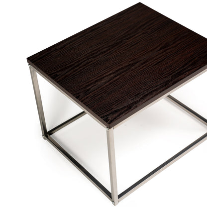 Jay Side Table - Walnut Effect & Chrome