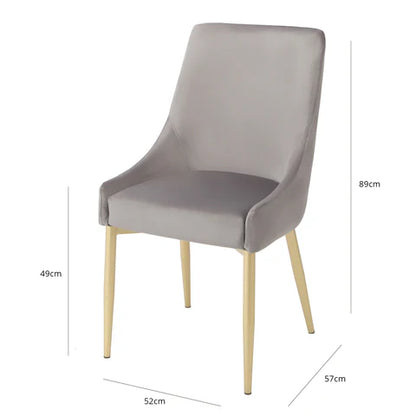 Maeve Dining Chairs - Set of 2 - Grey & Gold