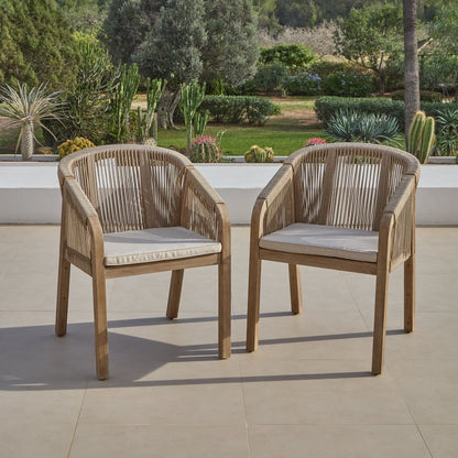 Charlotte 6 Seater Wooden Garden Dining Set with 6 Nala Sand Cushioned Chairs