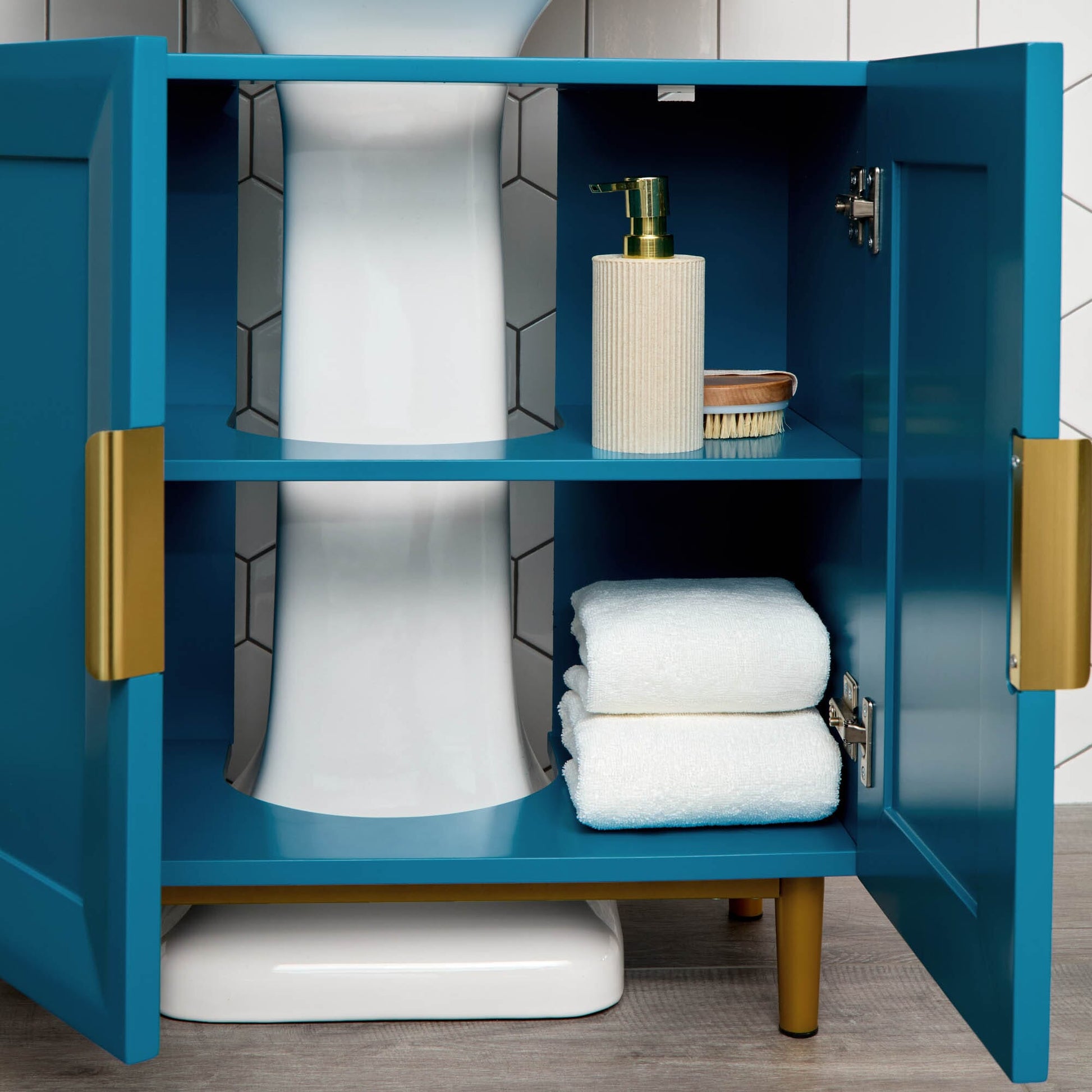 Nami 60cm Undersink Cabinet -  Teal Blue - Laura James