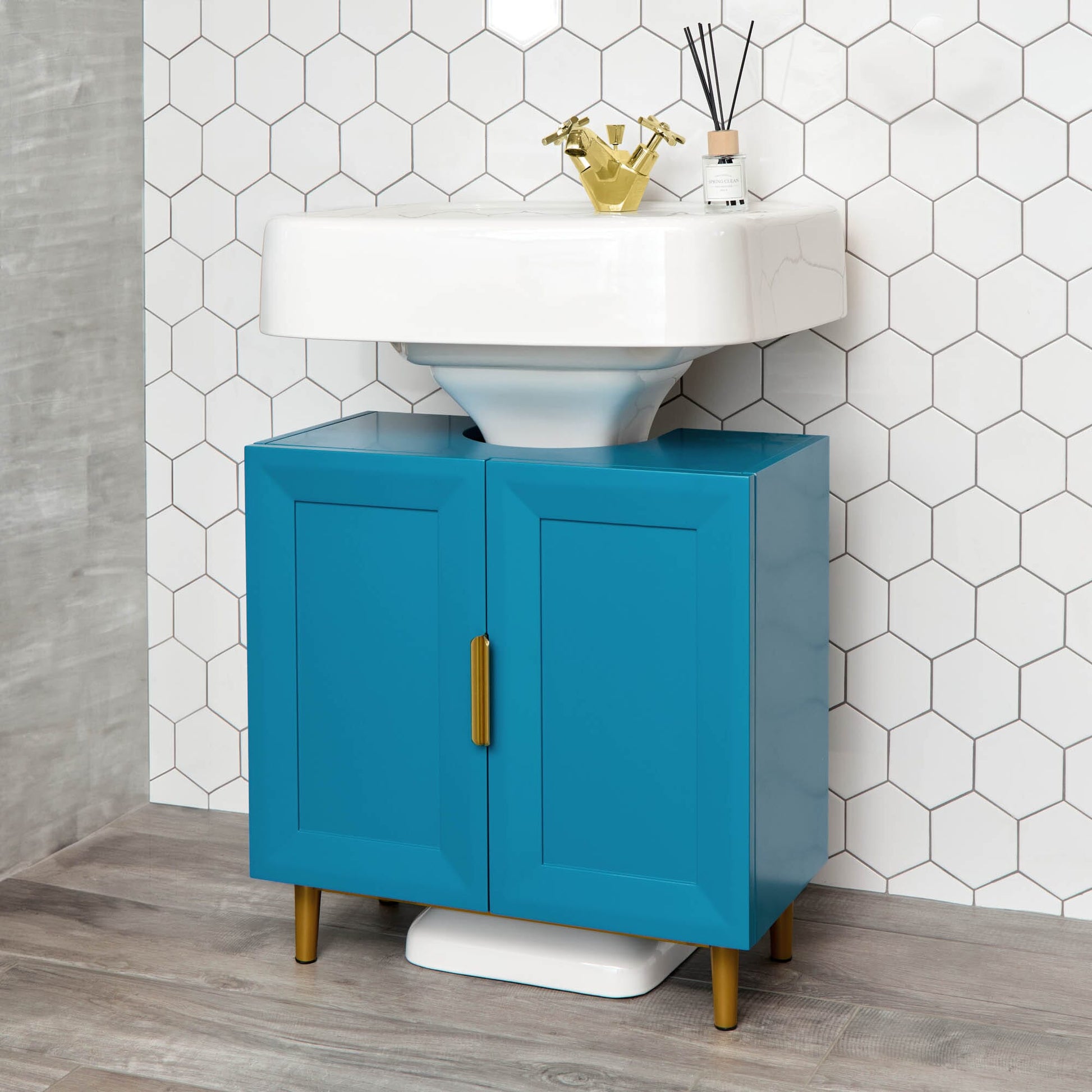 Nami 60cm Undersink Cabinet -  Teal Blue - Laura James