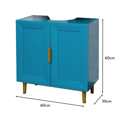 Nami 60cm Undersink Cabinet - Teal Blue - Laura James