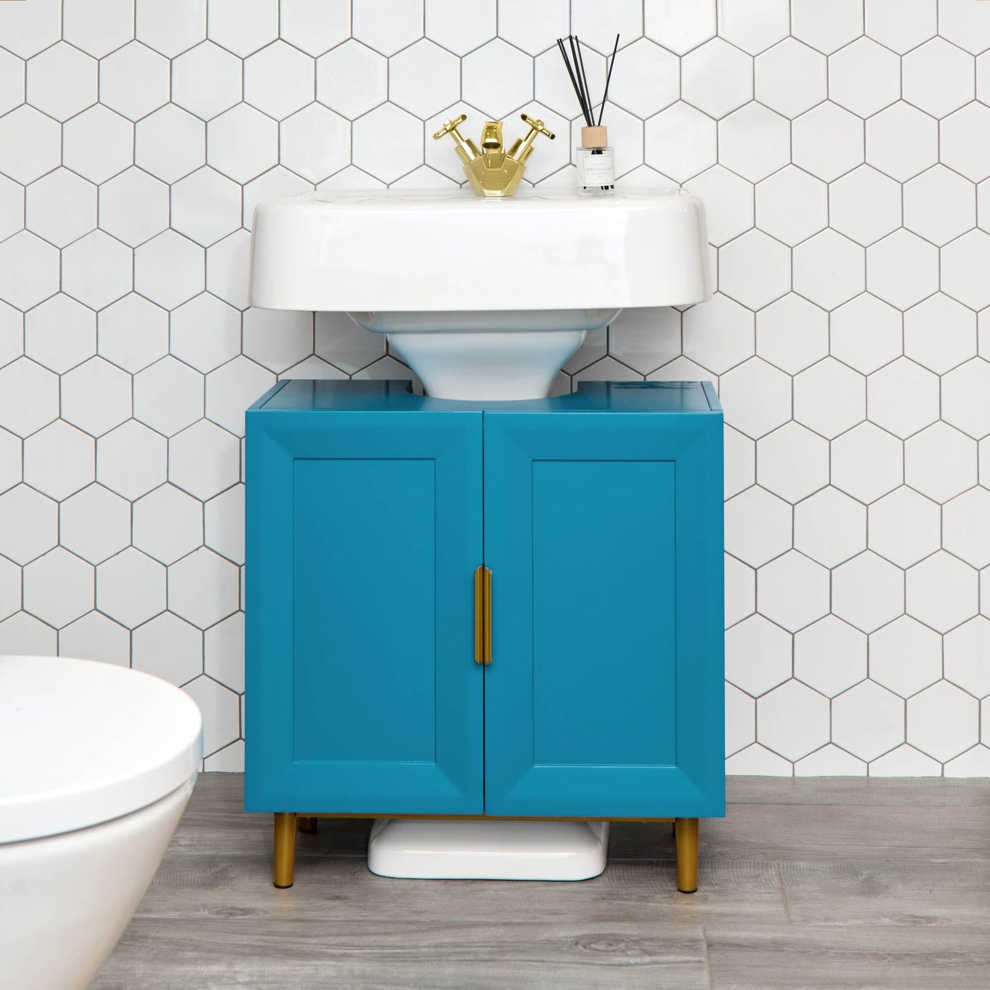 Nami 60cm Undersink Cabinet -  Teal Blue - Laura James