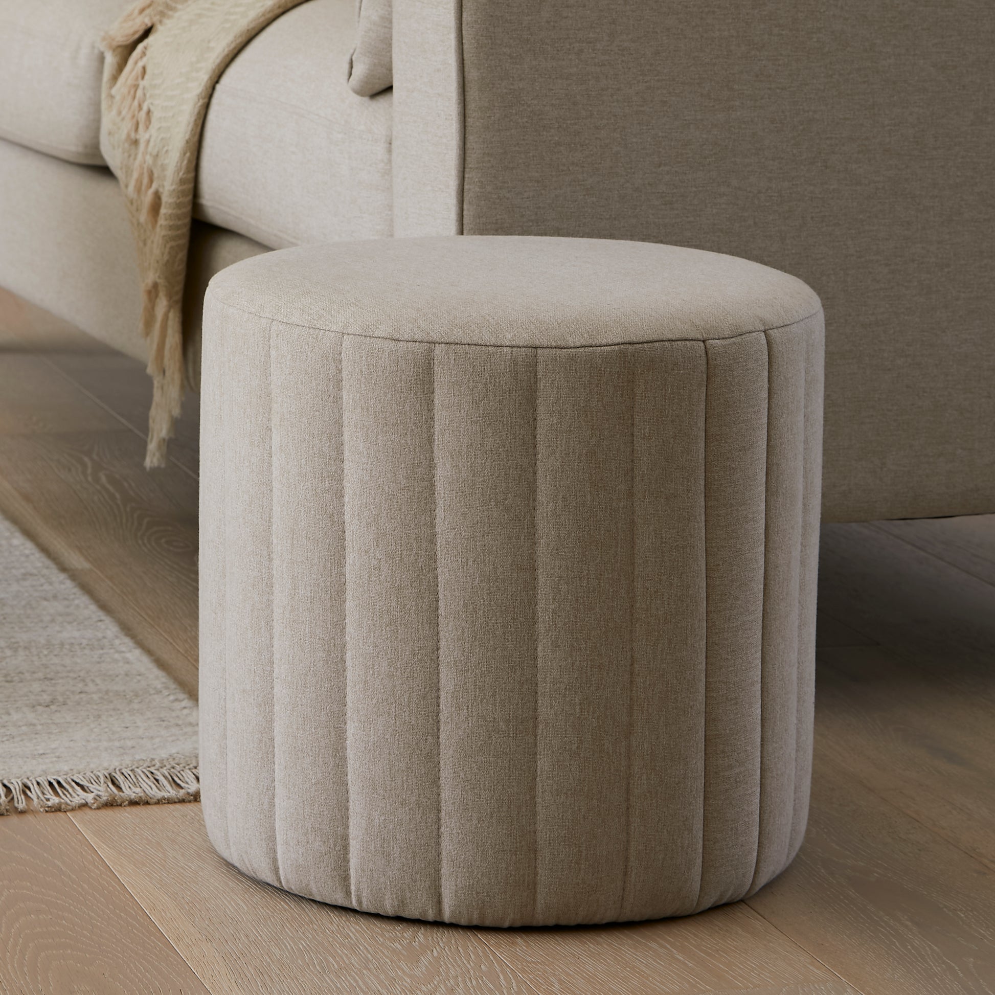 Penelope Sand  Drum Stool - Laura James