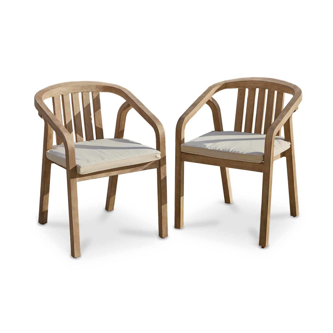 Shiro Dining Chairs with Cushions - Cotton White - Laura James