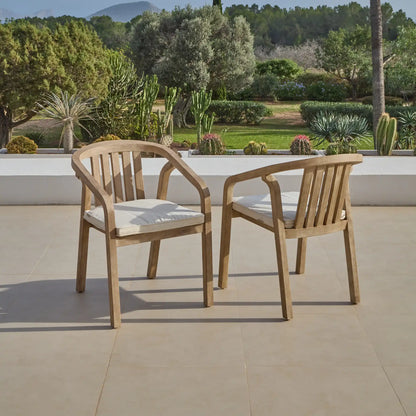 Amelia 6 Seater Wooden Garden Dining Set with 4 Shiro Cushioned Chairs & Charlotte Bench