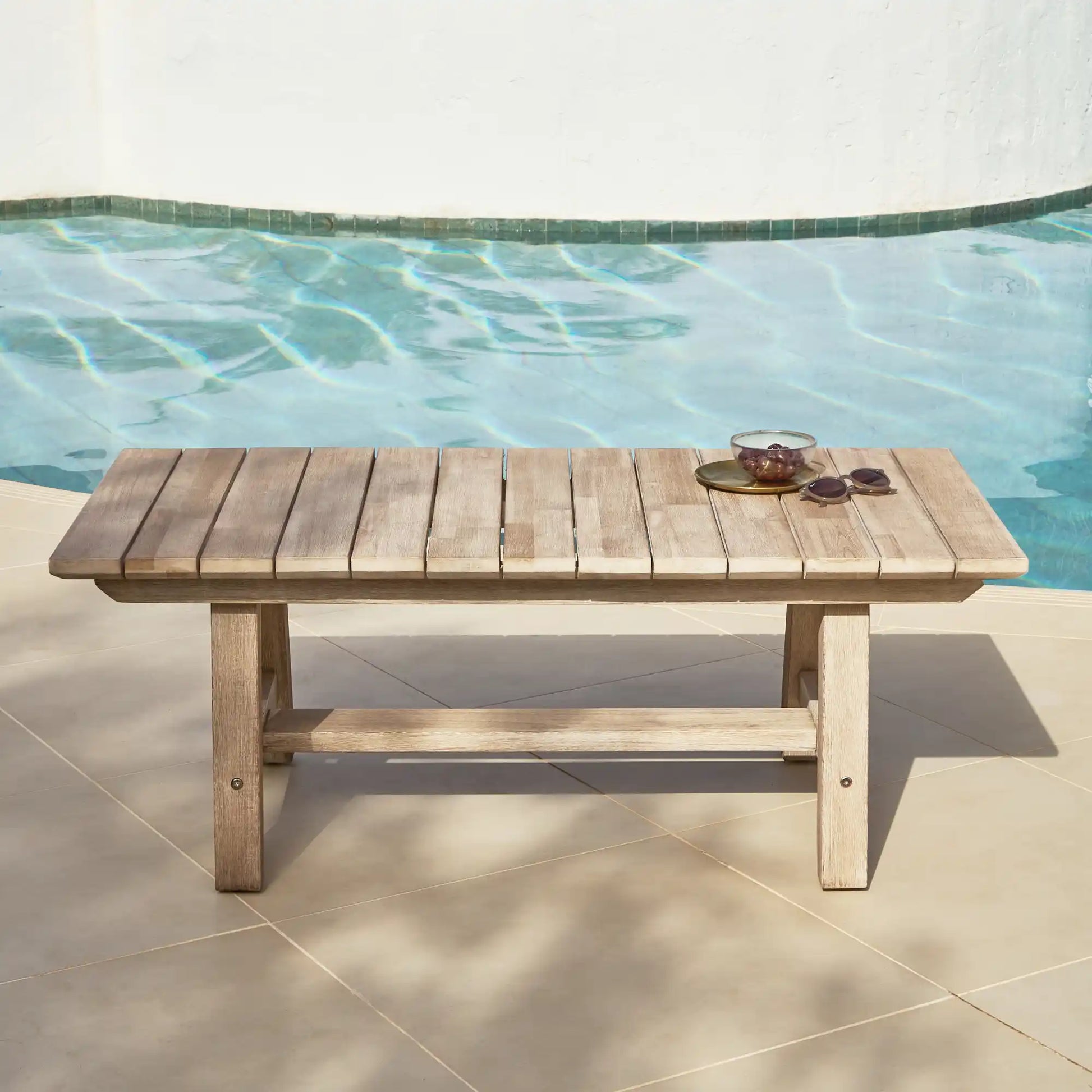 Shiro  Rectangular Acacia outdoor  Coffee Table -Laura James 

