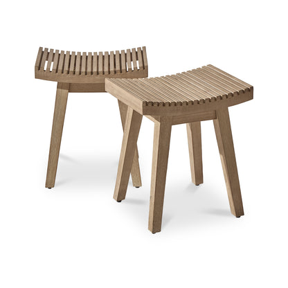 Shiro Wooden Garden Stool - 40cm - Laura James 