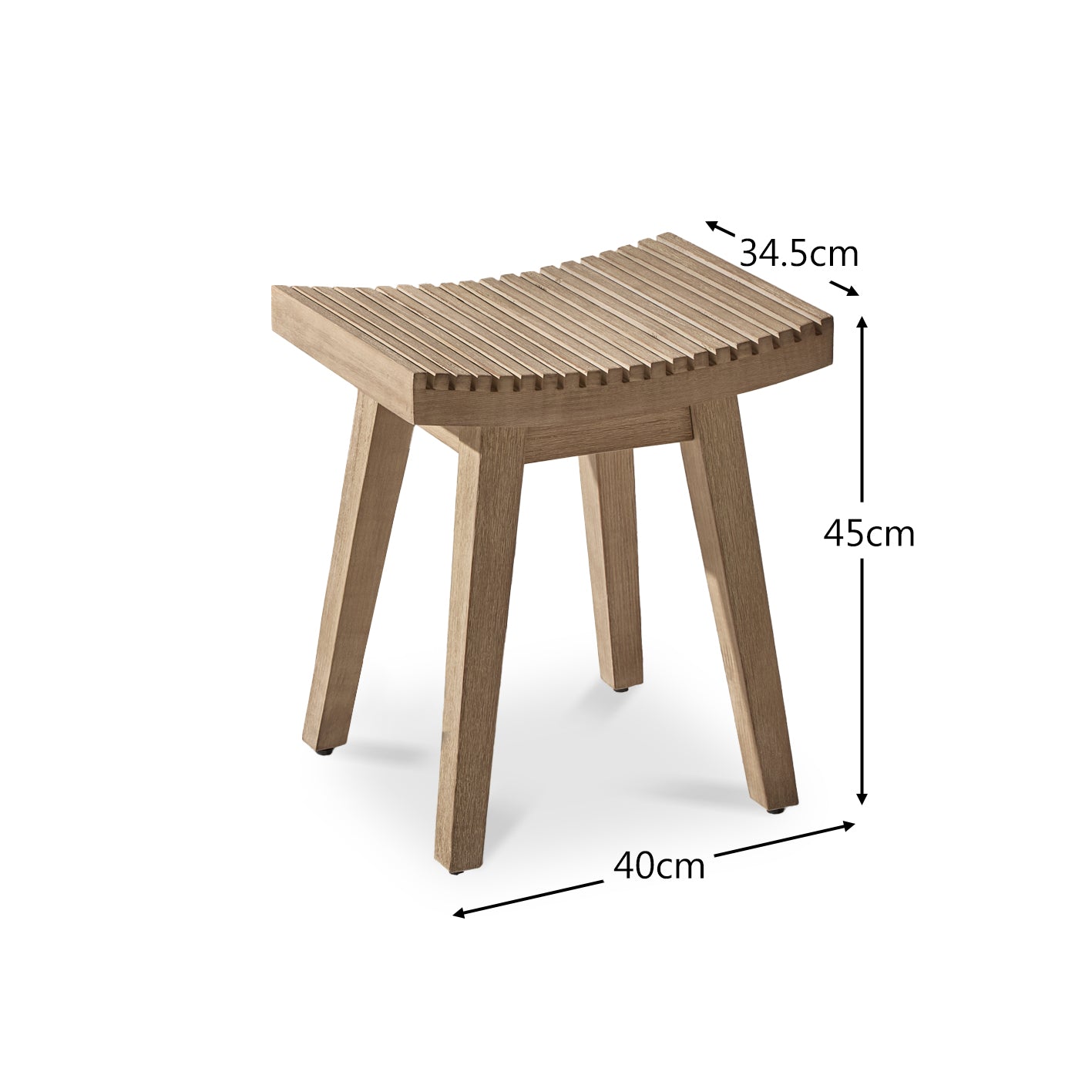 Shiro Wooden Garden Stool - 40cm - Laura James 