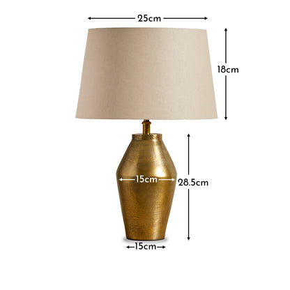 Thurlstone Gold Lamp with Coningsby 30cm Shade - Taupe - Laura James