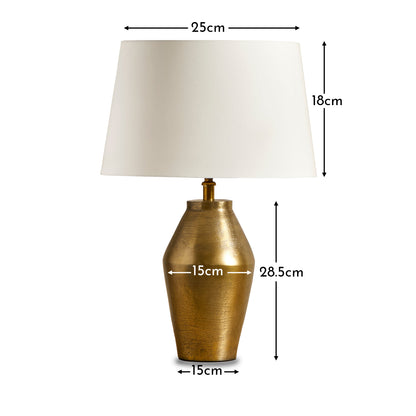 Thurlstone Gold Lamp with Coningsby 30cm Shade - Snow White