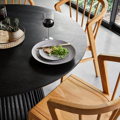 Willow Round Dining Table - Stained Black