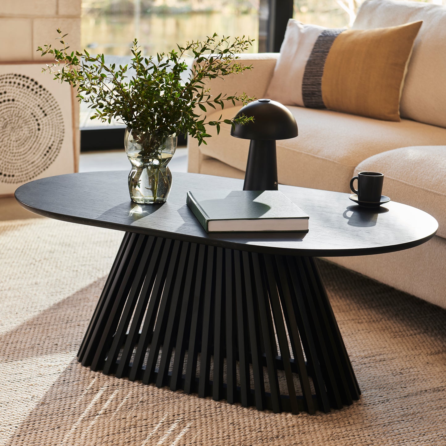 Willow  Black Oval Coffee Table - Laura James 