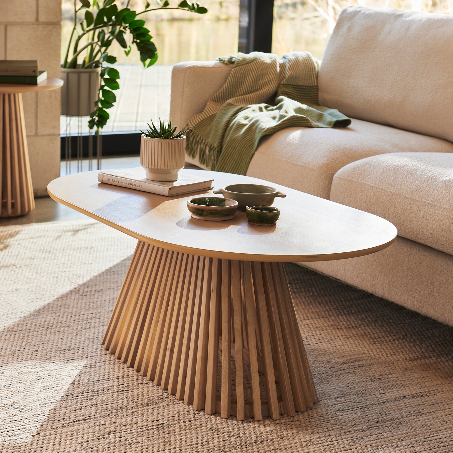 Willow Pale Oak Oval Coffee Table - Laura James 