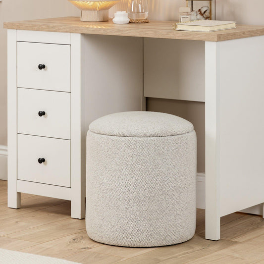 Abigail Drum Stool - Dove Grey - Laura James