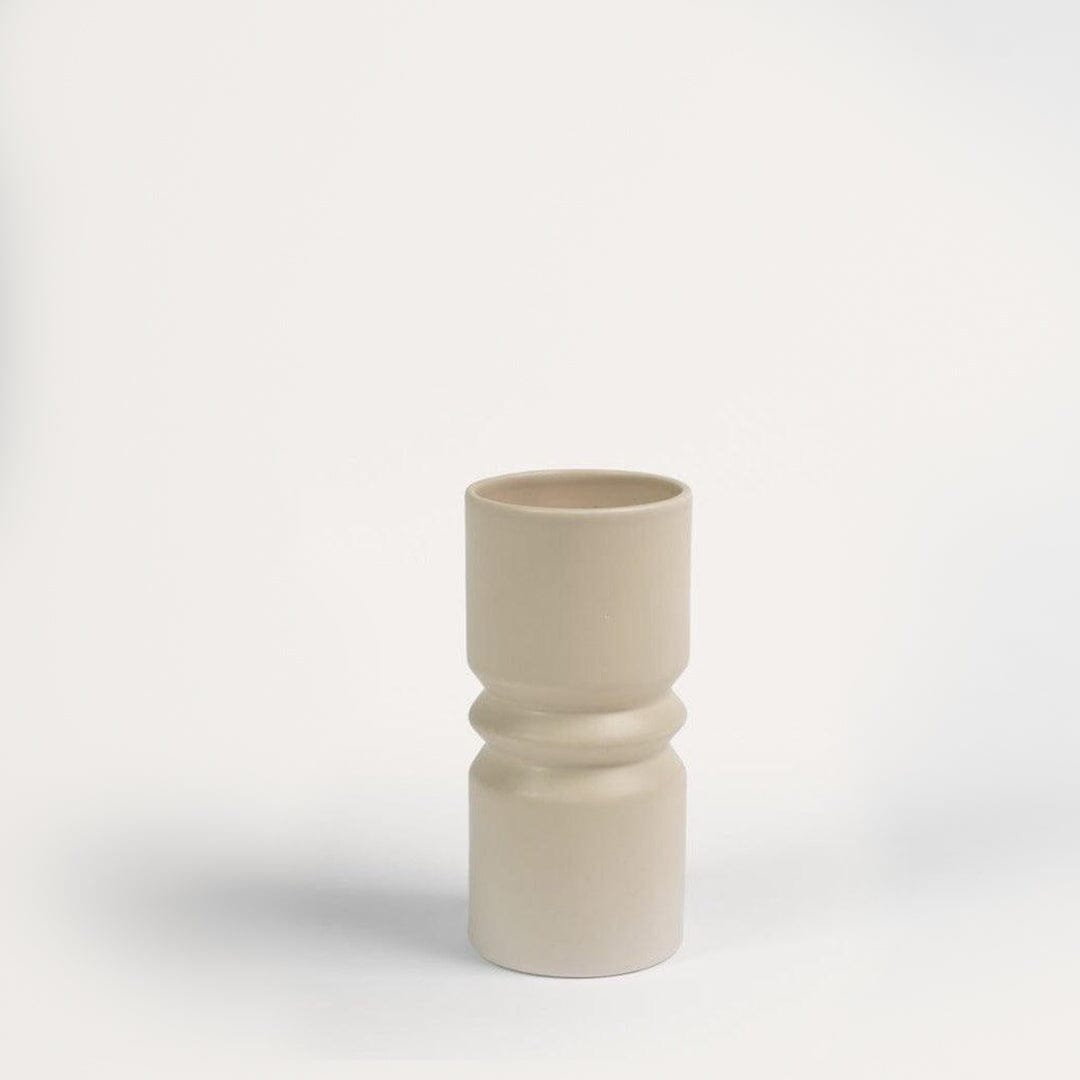 Outlet - Ackton 20cm Ceramic Vase - Taupe