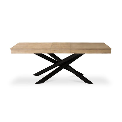 Amelia Whitewash Extendable Dining Table with Black Legs - Laura James 