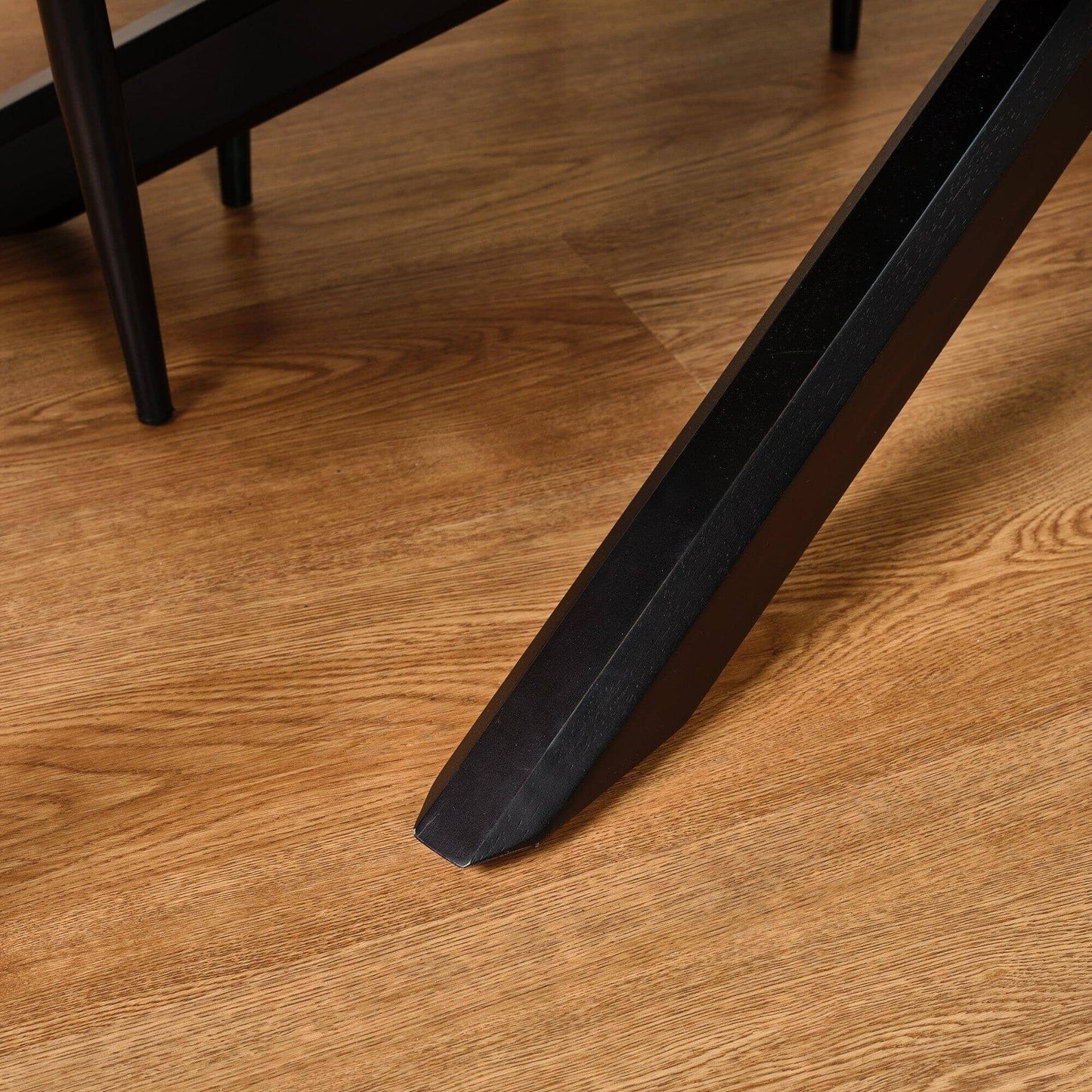 Amelia Oak Wood Dining Table - Non Extendable - Black Legs