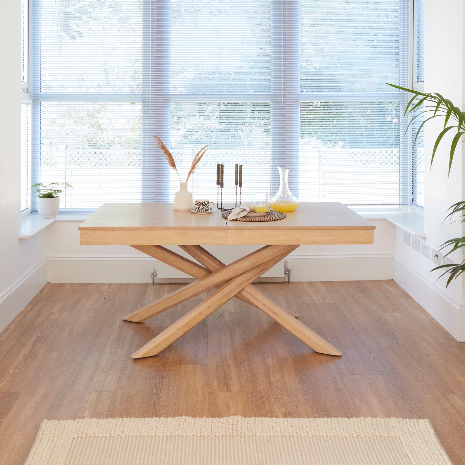 Amelia whitewash wood extendable dining table - Laura James