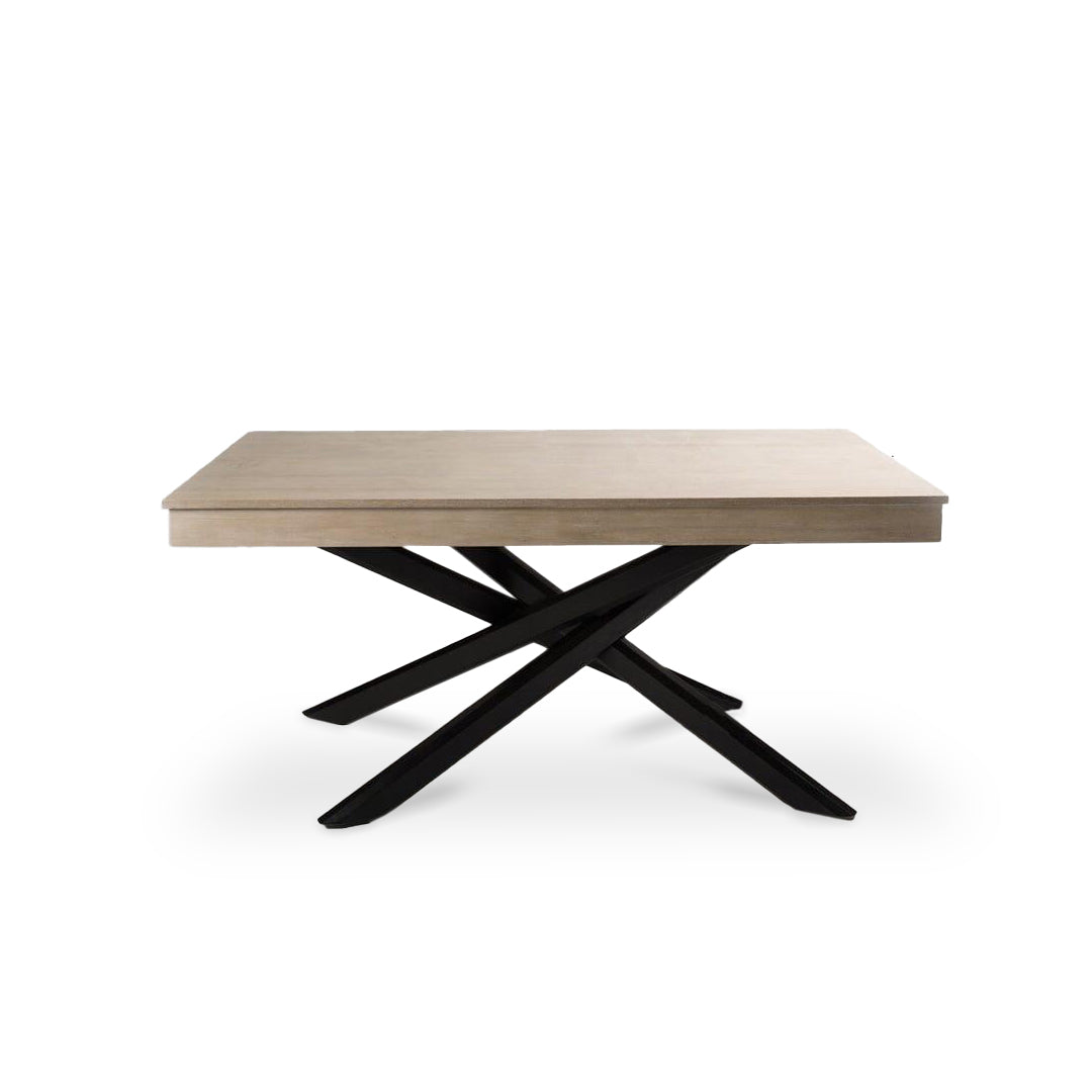 Amelia whitewash table with black legs - Laura James 