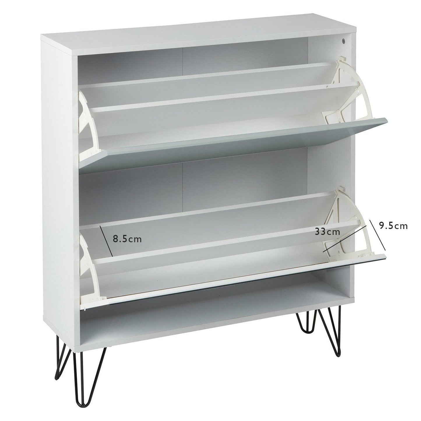 Anderson Shoe Cabinet - 2 Door - White & Grey