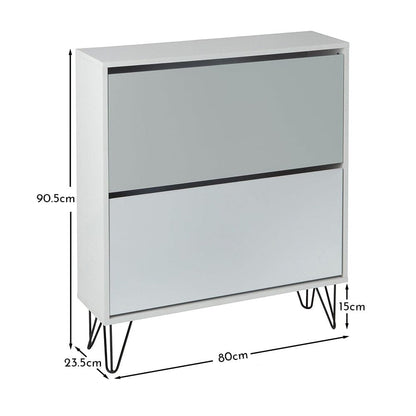 Anderson Shoe Cabinet - 2 Door - White & Grey