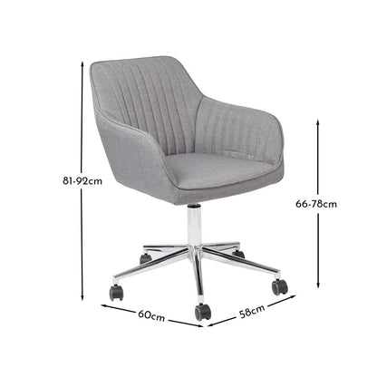 Anna Swivel Office Chair - Grey