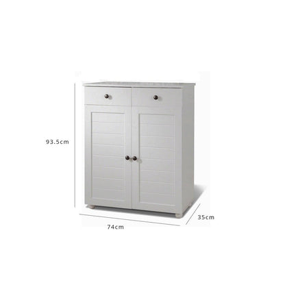 Ascot Shoe Cabinet - Grey Storage Cupboard