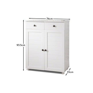 Ascot Shoe Cabinet - White Storage Cupboard – Laura James