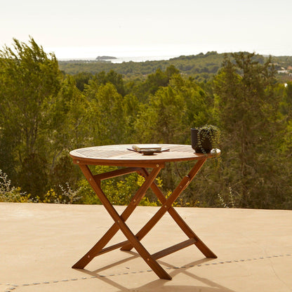 Ashby 4 Seater Wooden Round Folding Dining Table - 100cm - Laura James