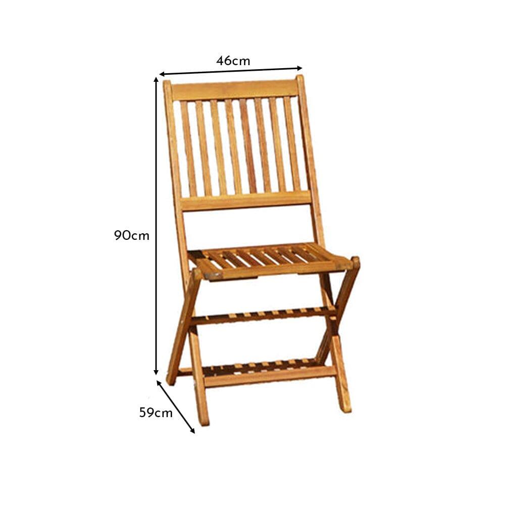 Ashby Wooden Armless Garden Folding Chairs - Set of 2 - Laura James