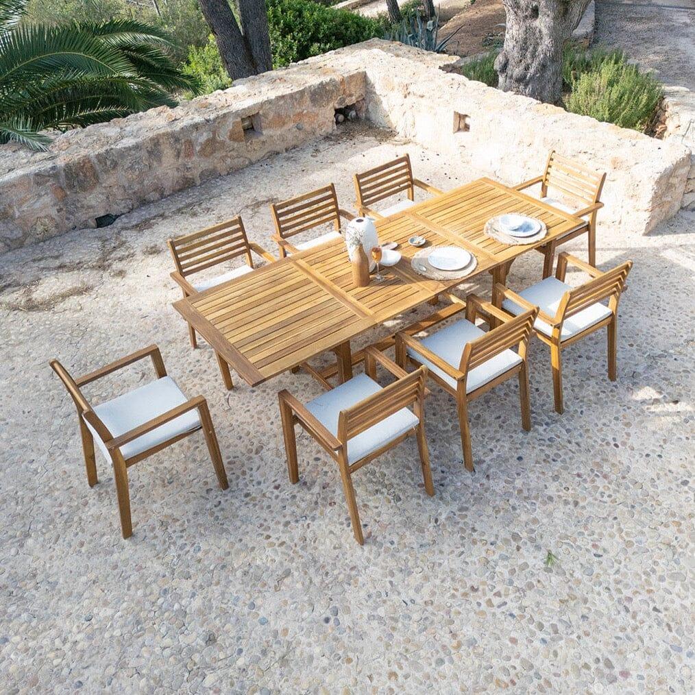 Aspen 8 Seater Wooden Extendable Garden Dining Set - Laura James