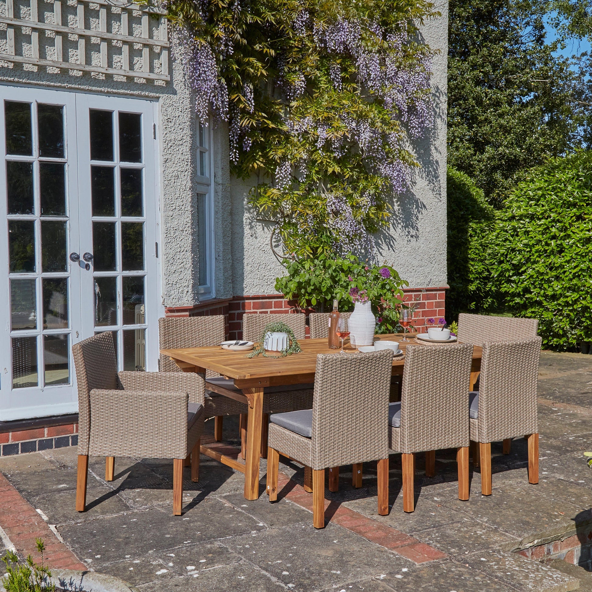 Aspen 8 Seater Wooden Garden Dining Set - Laura James