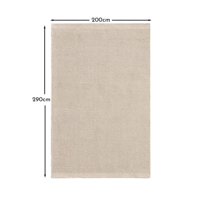 Atcham Clay/Natural Pebble Wool with Cotton Rug - 200 x 290cm