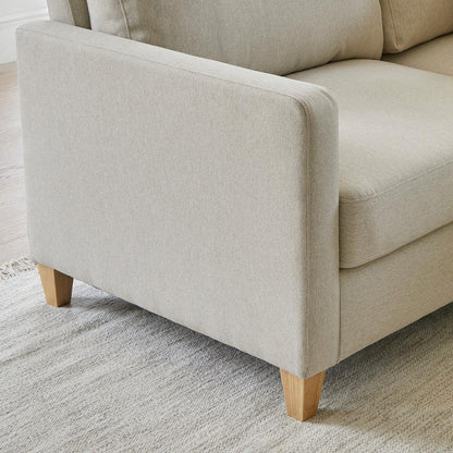 Ava L-Shape Sofa - Right Hand - Sand with Pale Oak Legs - Laura James