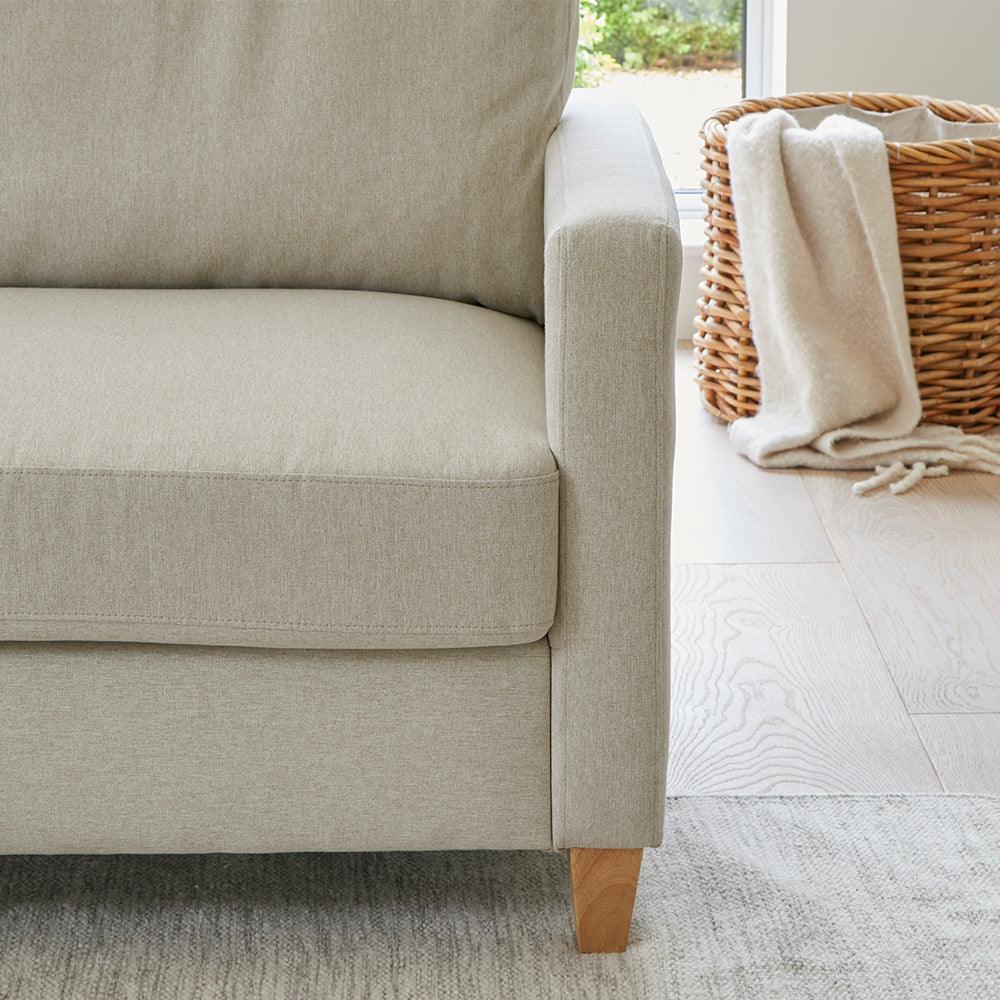 Ava L-Shape Sofa - Right Hand - Sand with Pale Oak Legs - Laura James