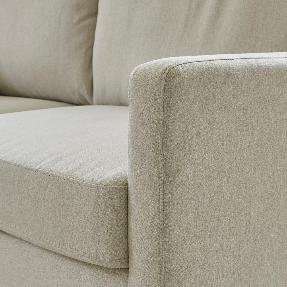 Ava L-Shape Sofa - Right Hand - Sand with Pale Oak Legs - Laura James