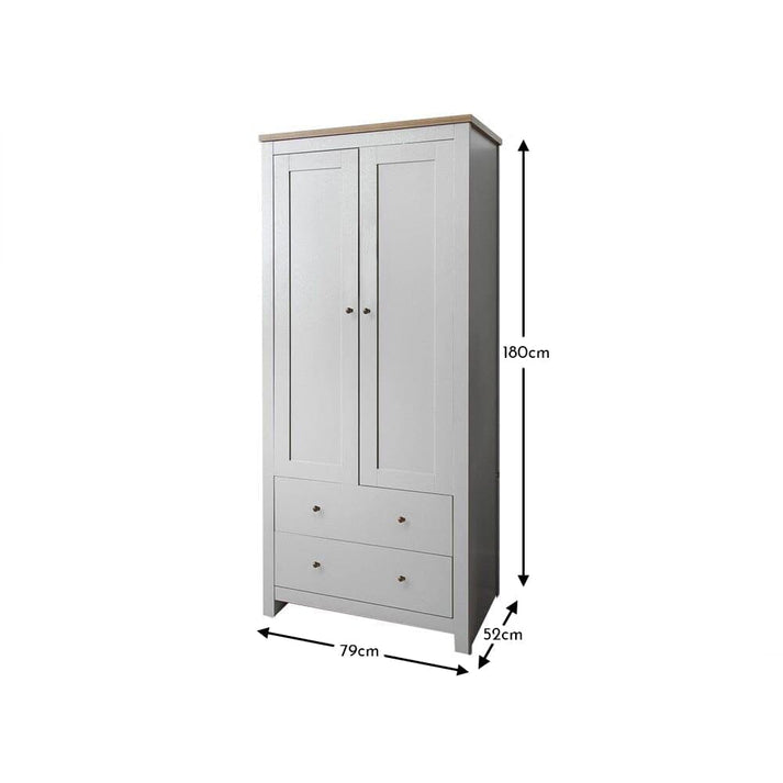 Bampton 2 Door Wardrobe in Stone Grey - Laura James