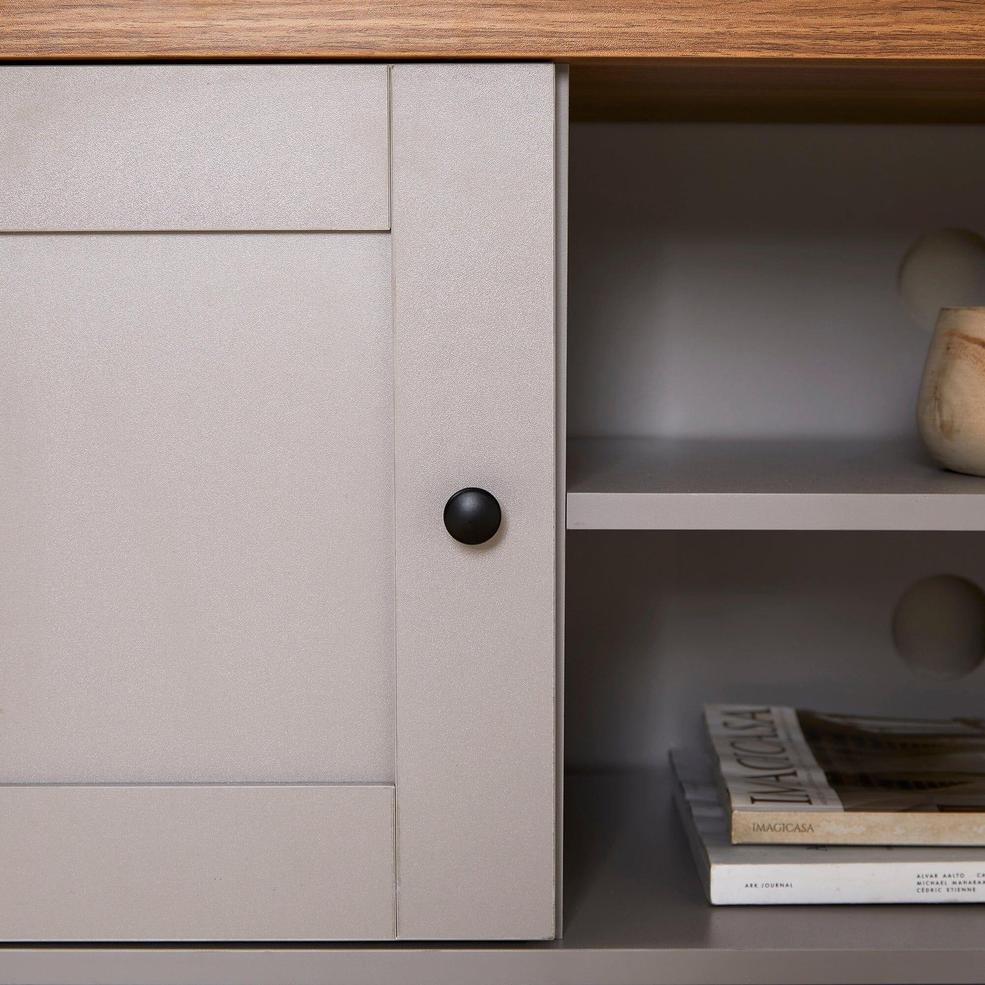 Bampton 2 Door TV Unit - Stone Grey - Laura James