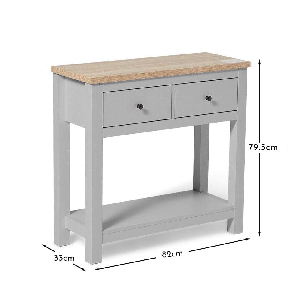 Bampton Stone Grey 2 Drawer Console Table