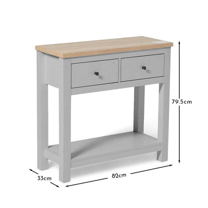 Bampton Stone Grey 2 Drawer Console Table