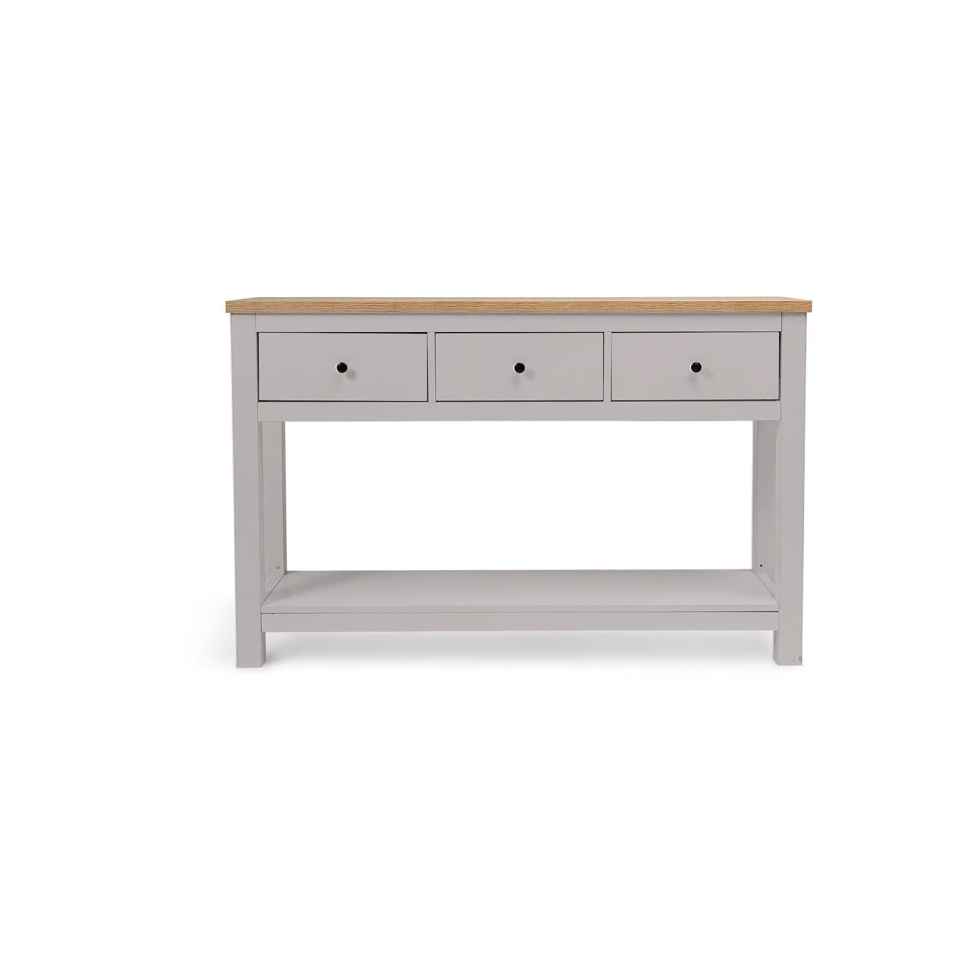 Bampton 3 Drawer Console Table - Stone Grey - Laura James