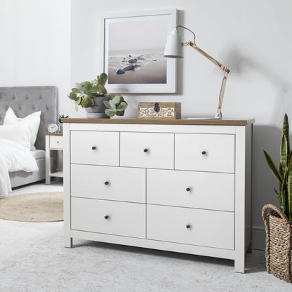 3 Over 4 - Chest of Drawers in Alabaster White - Bampton - Laura James