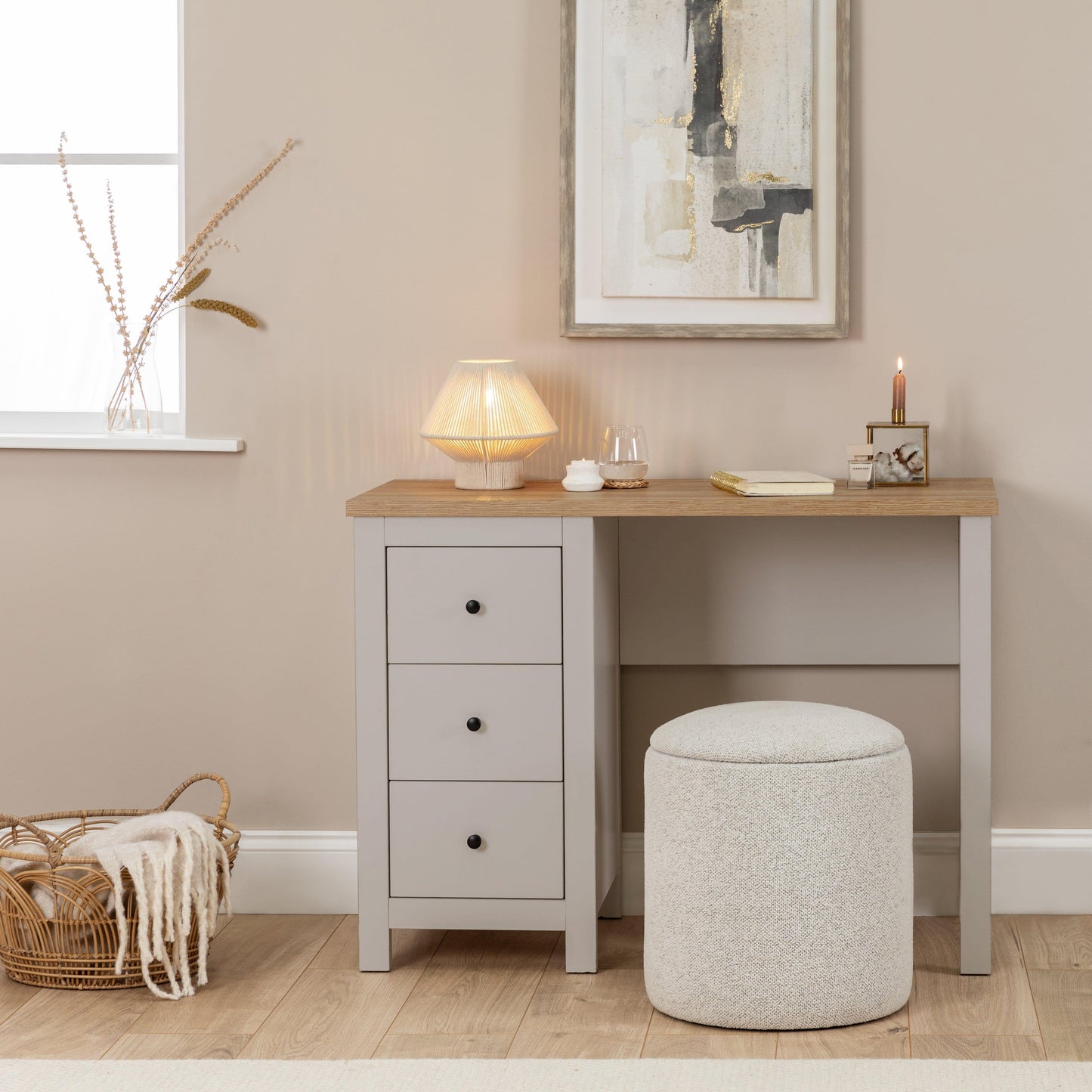 Bampton Dressing Table Stone Grey - Laura James