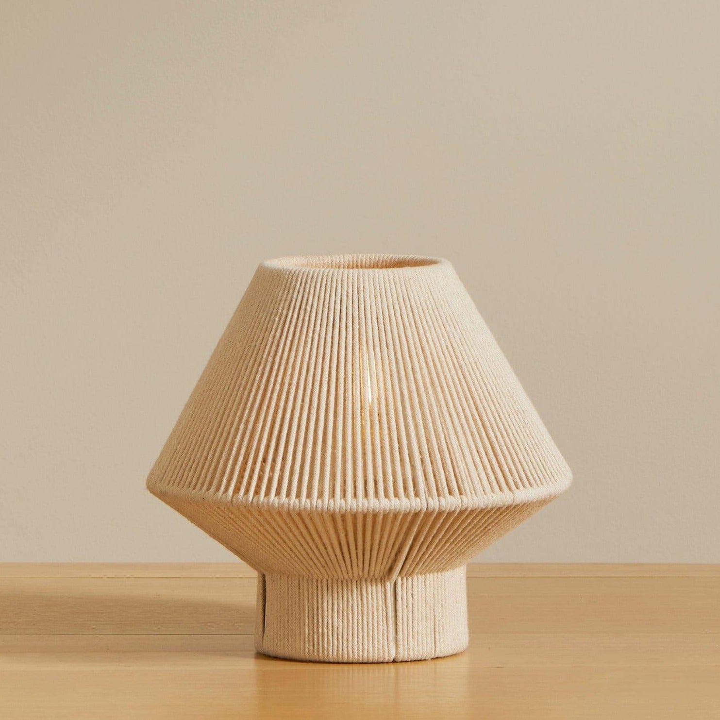 Bari Small White Cotton String Table Lamp - Laura James