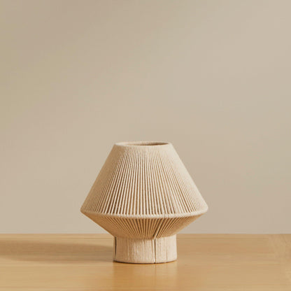 Bari Small White Cotton String Table Lamp - Laura James