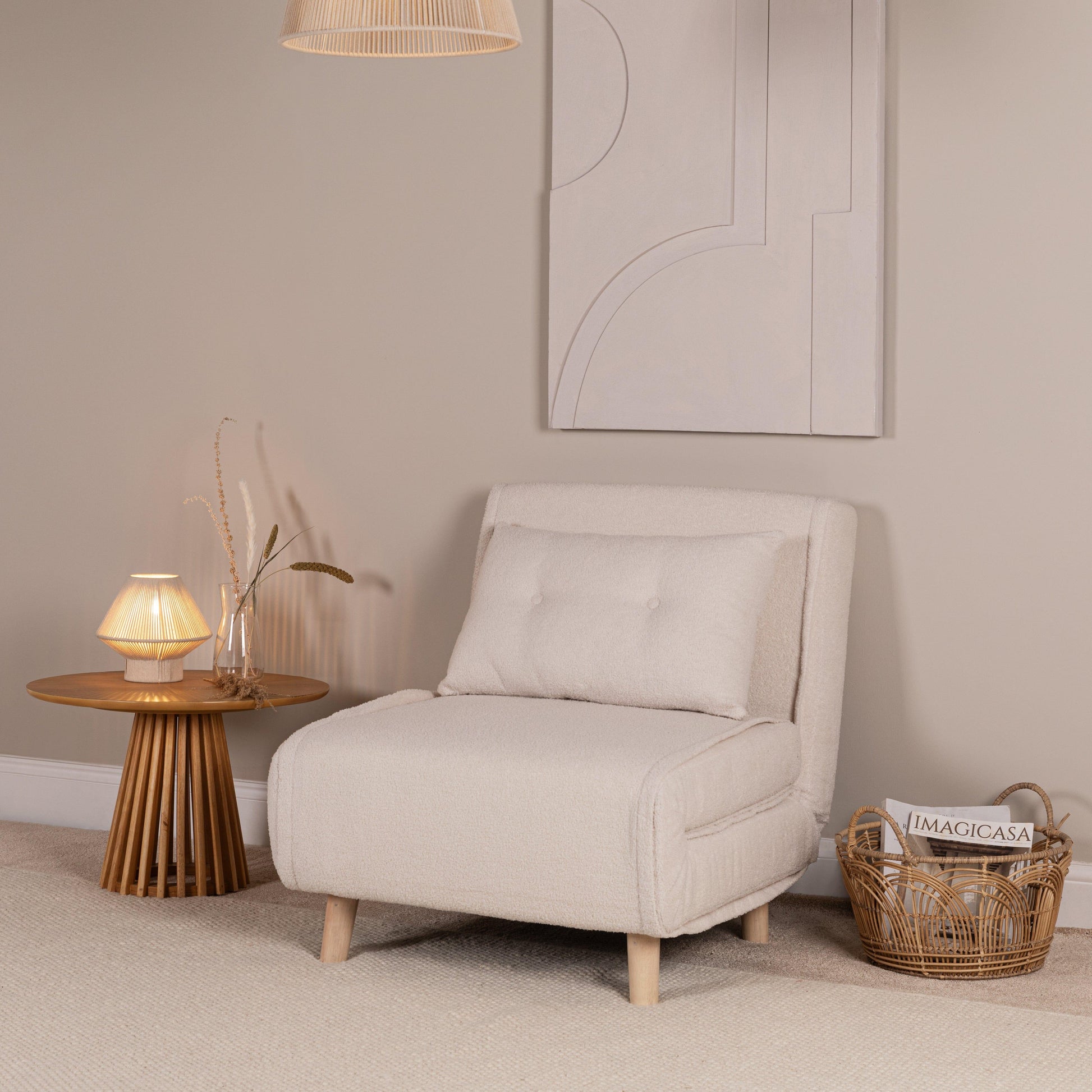 Bari Small White Cotton String Table Lamp - Laura James