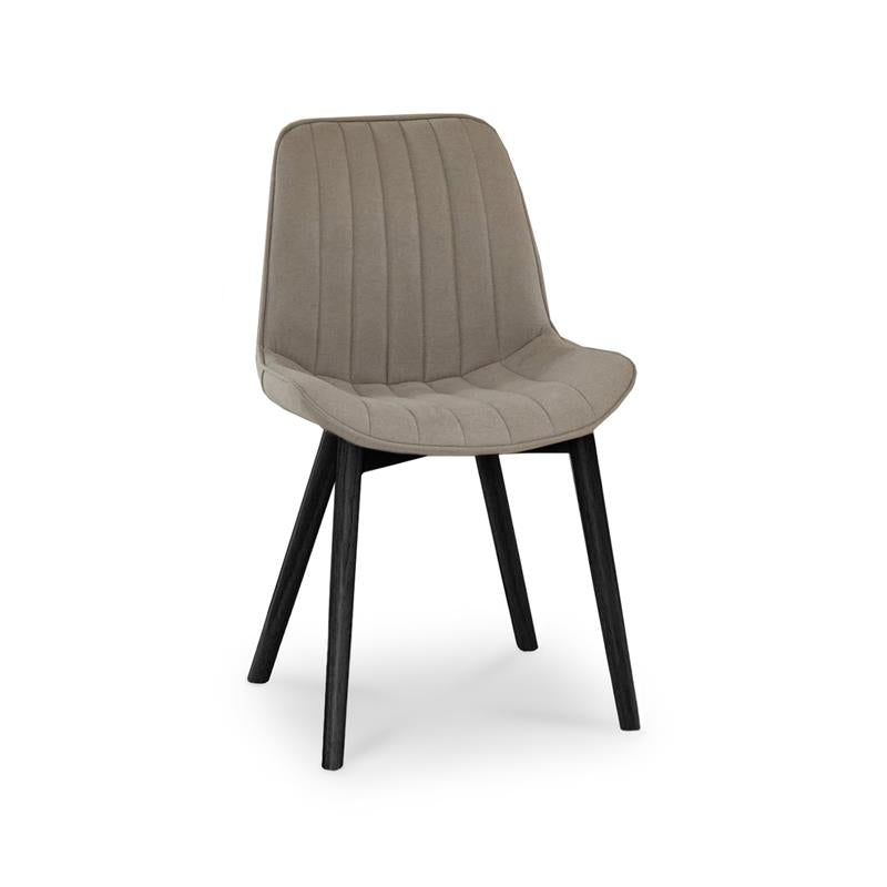 Bella Soft Beige Dining Chairs with Black Legs - Laura James 